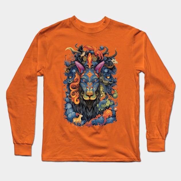 Zoomorphic Beasts - Antelope Long Sleeve T-Shirt by Peter Awax